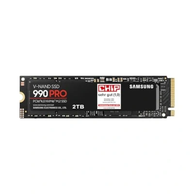 Abbildung von Samsung 990 PRO NVMe M.2 SSD, 2 TB, PCIe 4.0, 7.450 MB/s Lesen, 6.900 Schreiben, Interne SSD für Gaming und Videobearbeitung, Schwarz, MZ V9P2T0BW