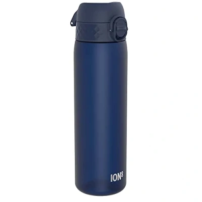 Abbildung von Ion8 Trinkflasche, 500 ml, Auslaufsicher, Einhandöffnung, Sichere Verriegelung, Spülmaschinenfest, BPA frei, Tragegriff, Klappdeckel, Leicht zu Reinigen, Klimaneutral, Marineblau