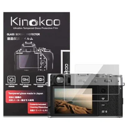 Abbildung von X100V Schutzfolie, MUZIRI KINOKOO 0,25 mm 9H Härte X100CV Displayschutz aus gehärtetem Glas für Fuji Kamera, blasenfrei/Kratzfest (2 Stück)