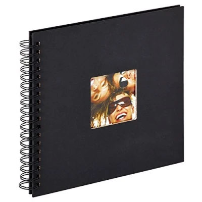 Abbildung von walther design Fotoalbum schwarz 26 x 25 cm Spiralalbum mit Cover Ausstanzung, Fun SA 108 B