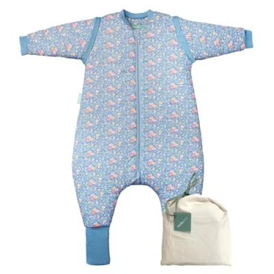 Abbildung von molis&amp;co. Baby Schlafsack mit Füßen, abnehmbare Ärmel und Socken. 2.5 TOG. Ideal für die Übergangszeit den Winter. 100% Baumwolle (Oeko TEX 100). (Wild Orchid, 80 cm (2 Jahre))