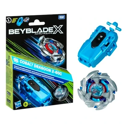 Abbildung von Beyblade X Cobalt Dragoon 2 60C Deluxe linksdrehdes Schnur Starter Set