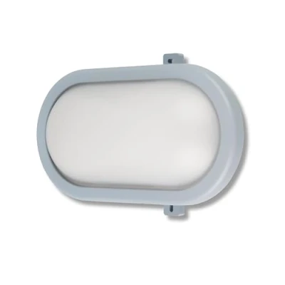 Abbildung von REV Kellerlampe Feuchtraumleuchte LED oval (10W, 800lm, IP44), einsetzbar als Decken oder Wandlampe, Feuchtraumlampe, grau