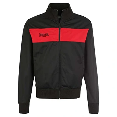 Abbildung von Lonsdale Herren Trainingsjacke schmale Passform ALNWICK, Black/Red, M