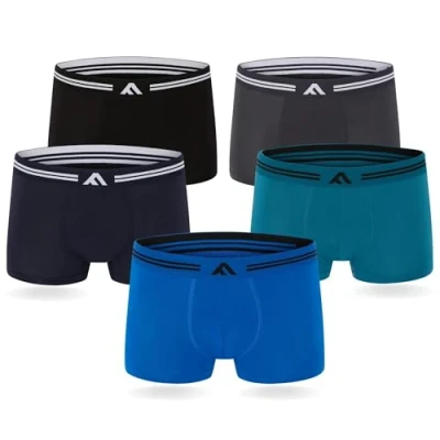Abbildung von FM London (5er Pack) Bambus Herren Boxershorts mit Stretch Fit Design Bequeme für Männer einem etikettenlosen, elastischen Bund