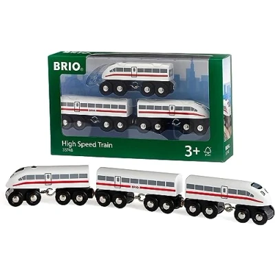 Abbildung von BRIO Bahn 33748 Schnellzug Mit Sound, Holz, 3 teilig Eisenbahnzubehör Holzeisenbahn Empfohlen für Kinder ab Jahren