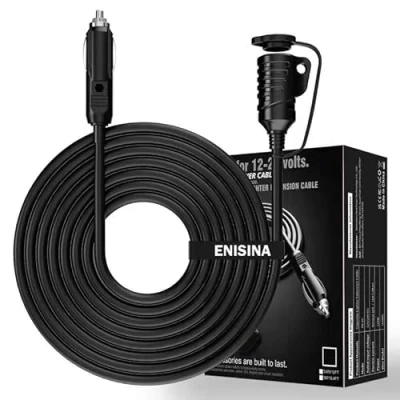 Abbildung von KFZ zigarettenanzünder Verlängerungskabel DC 12V/24V 16AWG für steckdose (3.6M)