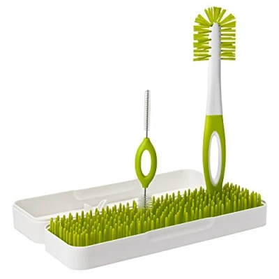 Abbildung von Tomy Boon TRIP Travel Drying Rack and Bottle Brushes , Compact with Brush Breast Pump Brushes, Green