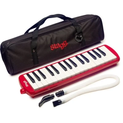 Abbildung von Stagg 32 Noten Melodica MELOSTA32RD mit Tasche, rot