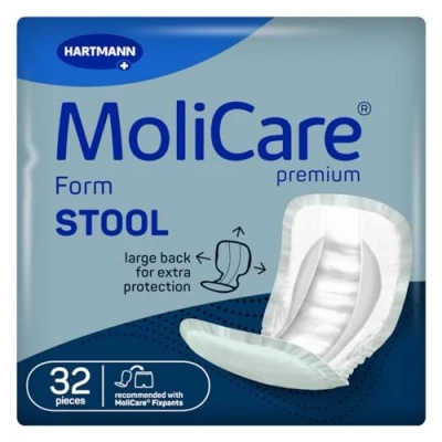Abbildung von MoliCare Premium Form STOOL: Inkontinenzvorlage für zuverlässigen Schutz bei Stuhlinkontinenz mit Spezialtaschen, zu verwenden Fixpants, 32 Stück