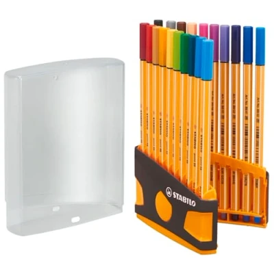 Abbildung von Fineliner STABILO point 88 ColorParade 20er Tischset in anthrazit/orange mit 20 verschiedenen Farben