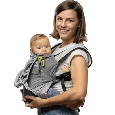 Abbildung von Boba Air Federleichte Babytrage und Kindertrage Baby Trage ab 3 Monaten (7 20kg) Kindertragerucksack Tragetasche mit 2 Tragepositionen (Bauch/Rücken) Grau