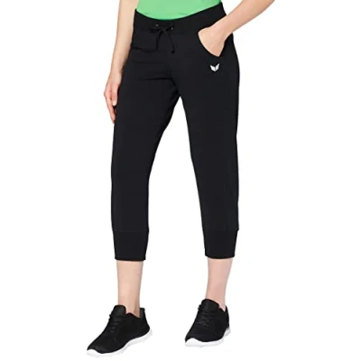 Abbildung von Erima Damen 3/4 Sweathose Mit Bündchen, Schwarz, 38 EU