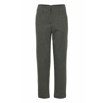 Abbildung von ICHI Ihkate houndstooth Stoffhose, Damen, Größe: Large, Black grey