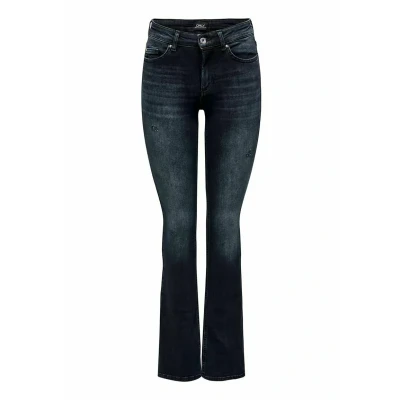 Abbildung von ONLY Damen ONLBLUSH MID Flared DNM REA409 NOOS Hose, Blue Black Denim, L/32