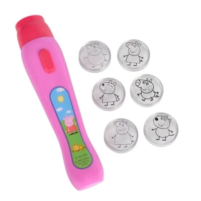 Abbildung von Simba 109262386 Peppa Pig Light Projector, projiziert Bilder, 6 Motive, LED, 16cm, ab 3 Jahre, Rosa/Grün/Blau/Gelb
