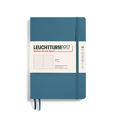 Abbildung von LEUCHTTURM1917 363399 Notizbuch Medium (A5), Softcover, 123 nummerierte Seiten, Stone Blue, dotted