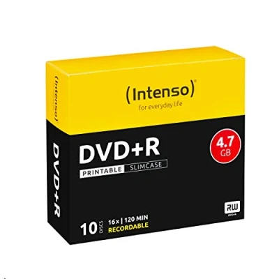 Abbildung von Intenso 4811652 DVD+R Rohlinge, Printable, 4,7GB, 16x Speed, 10er Slim Case