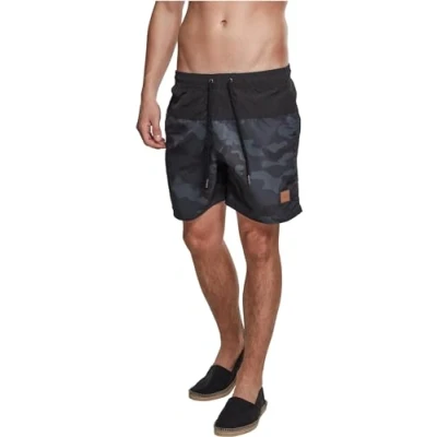 Abbildung von Urban Classics Block Badeshorts, Herren, Größe: 4XL, Blk/darkcamo