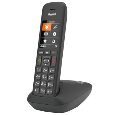 Abbildung von Gigaset C575 Schnurloses DECT Telefon großes Farbdisplay mit moderner Benutzeroberfläche Adressbuch für 200 Kontakte Schutz vor unerwünschen Anrufen, schwarz [Deutsche Version]