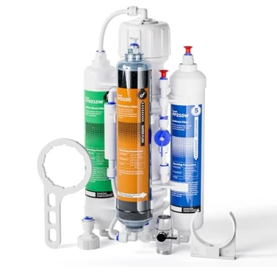 Abbildung von Frizzlife FAF100 4 stufiges RODI Umkehrosmose Filtersystem mit DI Harzfilter für Aquarien, 100 GPD