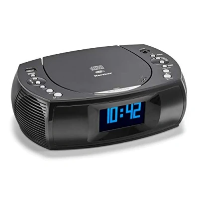 Abbildung von Karcher UR 1309D Digitaler Radiowecker mit MP3 / CD Player und DAB plus Radio, Wecker zwei einstellbaren Weckzeiten, dimmbares Display, Uhrenradio, USB Ladefunktion, schwarzes Radio