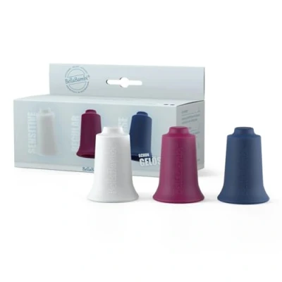 Abbildung von 3er Set BellaBambi® mini trio Schröpfgläser 3 Intensitäten für Massage Beauty Wellness &amp; bei Muskelverspannung Ideal als Faszien Trigger Punkte Ganzkörper geeignet weiß, beere, blau