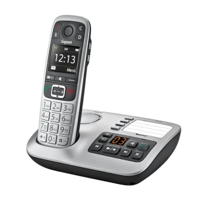 Abbildung von Gigaset E560A Schnurloses Senioren DECT Telefon Mobilteil mit Anrufbeantworter Farb Display Freisprechfunktion, Grosse Tasten, SOS Taste, Analog Telefon, platin [Deutsche Version]