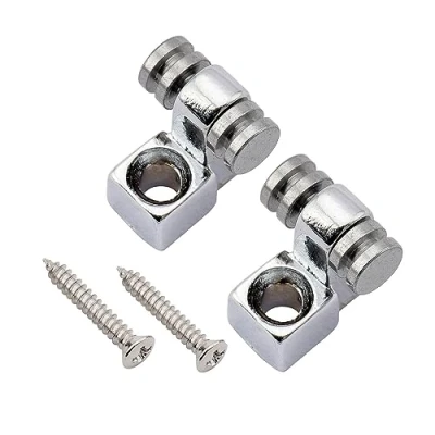 Abbildung von Musiclily Pro Stahl Roller String Trees Saitenniederhalter Guides Retainers mit Schrauben für Strat Tele Style E Gitarre, Chrom(2er Set)