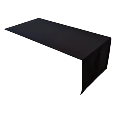 Abbildung von Lemos Home Hochwertiger Tischläufer Tischwäsche aus 100% Baumwolle Kollektion Konzept, Farbe &amp; Größe wählbar (Tischläufer 30x100cm, Schwarz)