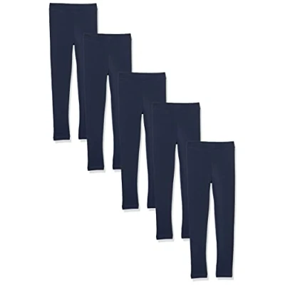 Abbildung von Amazon Essentials Mädchen Leggings, 5er Pack, Marineblau, 6 7 Jahre