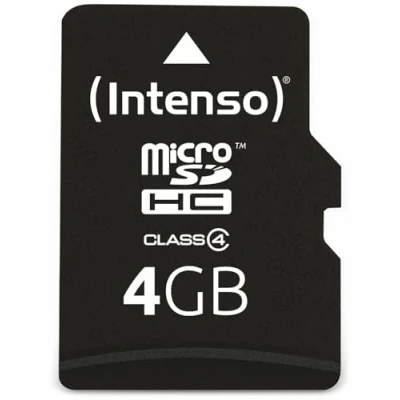 Abbildung von Intenso microSDHC 4GB Class 4 Speicherkarte inkl. SD Adapter, schwarz