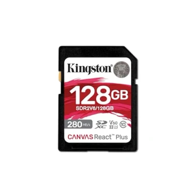 Abbildung von Kingston Canvas React Plus V60 SD 128GB SDXC UHS II 280R/100W U3 for Full HD/4K