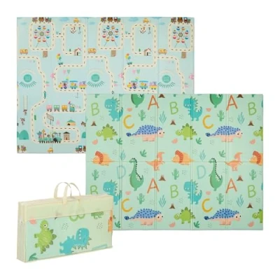 Abbildung von Relaxdays Spielmatte, faltbar, schadstofffrei, doppelseitig, 200 x 150 cm, XPE Schaumstoff, Krabbelmatte Baby, bunt
