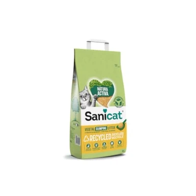 Abbildung von Sanicat Klumpstreu aus recycelten Maiskolben, ausgezeichnete Absorption und Geruchsbindung, umweltfreundliches biologisch abbaubares Produkt, Packungsgröße 6 l