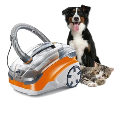 Abbildung von Thomas 788568 Aqua + PET &amp; Family Staubsauger ohne Beutel Orange/Grau 48,6 x 31,8 34,7 cm, Kunststoff, 1.8 liters