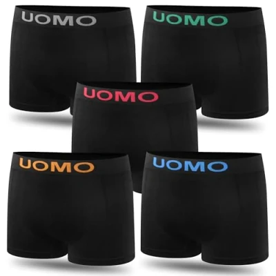 Abbildung von L&amp;K 5er Pack Herren Boxershorts Unterwäsche Microfaser Schwarz Töne 1212 BL L/XL
