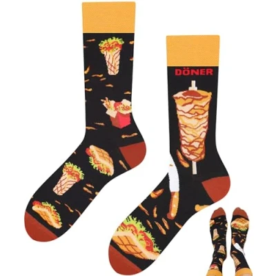 Abbildung von TODO Lustige Döner Socken Herren 43 46, Kebab mit Motiv 46