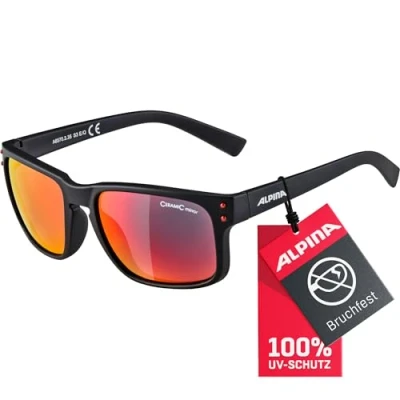 Abbildung von ALPINA KOSMIC Verspiegelte und Bruchsichere Sonnenbrille Mit 100% UV Schutz Für Erwachsene, black matt, One Size
