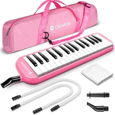 Abbildung von CAHAYA 32 Tasten Melodica für Kinder Instrument mit Tragetasche geeignet Anfänger Studenten, musikalisches Geschenk Jungen und Mädchen, Rosa CY0050 3