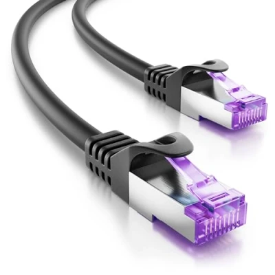 Abbildung von deleyCON 3,0m CAT7 Netzwerkkabel 10 Gigabit RJ45 Patchkabel Ethernet Kabel (Kupfer, SFTP PiMF Schirmung) für Highspeed LAN DSL Switch Modem Router Patchpanel CAT6 CAT5 Schwarz