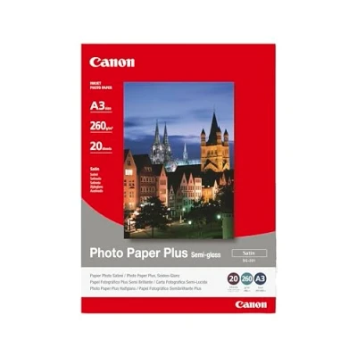 Abbildung von Canon Fotopapier SG 201 Plus Seidenglanz DIN A3 20 Blatt für Tintenstrahldrucker PIXMA Drucker (260 g/qm), 1686B026
