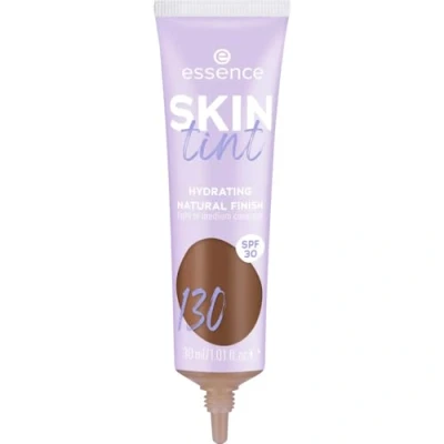 Abbildung von essence SKIN tint, Make up, Nr. 130, Braun, feuchtigkeitsspendend, natürlich, vegan, ölfrei, UVA und UVB Filter + SPF 30, ohne Parfüm, 1er Pack (30ml)