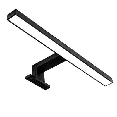 Abbildung von Schwarze LED Spiegelleuchte I Badleuchte Schminklicht Badezimmer Aufbauleuchte Schrank Beleuchtung Klemmleuchte Neutral weiß 230 V 550LM IP44 30CM 5W