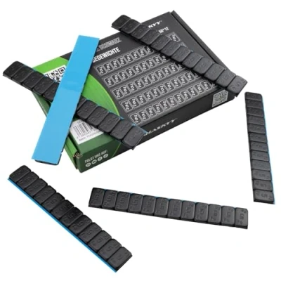 Abbildung von 25 Auswuchtgewichte SCHWARZ 12x5g Klebegewichte Stahlgewichte Kleberiegel 60g mit ABRISSKANTE verzinkt &amp; kunststoffbeschichtet KG 5gx12 1,5kg