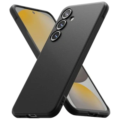 Abbildung von Ringke Onyx Case Kompatibel mit Samsung Galaxy S24 FE Hülle, [Fester Griff] rutschfest Schlankes Slim Fit Einzigartige Textur TPU Robuste Stoßfeste Anti Kratzer Handyhülle Black