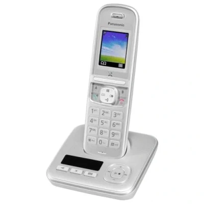 Abbildung von Panasonic KX TGH720GG Schnurlostelefon mit Anrufbeantworter (DECT Telefon, strahlungsarm, Farbdisplay, Anrufsperre, Freisprechen) perl silber