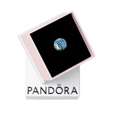 Abbildung von PANDORA Charm &quot;Blaue Wirbel&quot; Silber Emaille blau 797012ENMX