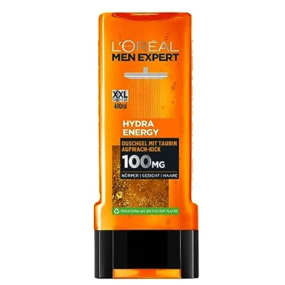 Abbildung von L&#039;Oréal Men Expert XXL Duschgel und Shampoo für Männer, Duschbad zur Reinigung von Körper, Haar Gesicht, Herren Körperpflege langanhaltende Frische mit Taurin, Hydra Energy, 1 x 400 ml