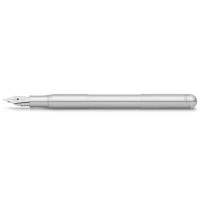 Abbildung von Kaweco SUPRA Füllhalter Edelstahl I Exklusiver Füllfederhalter für Tintenpatronen mit hochwertiger Stahlfeder inkl. Retro Metallbox Füller 95 165 mm Federbreite: F (Fein)